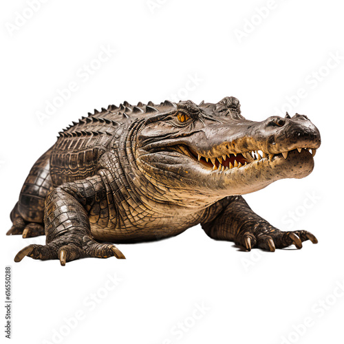 Isolated Crocodile on Transparent Background - Reptile  Wildlife  Predatory  AI Generated