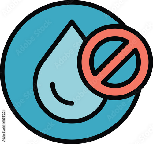 Regulated products water drop icon. Outline Regulated products water drop vector icon for web design isolated on white background color flat