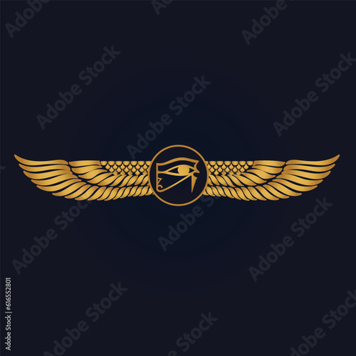Egyptian wings And eye of horus VECTOR