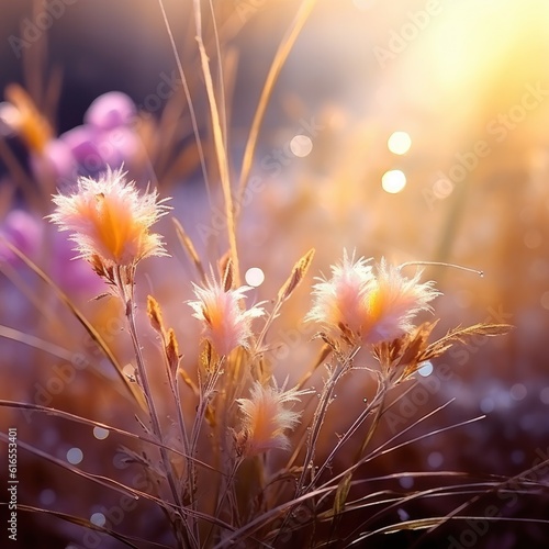 Summer colorful meadow. Illustration AI Generative.