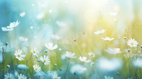 Chamomile summer meadow. Illustration AI Generative.