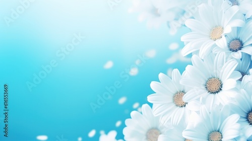 Natural chamomile flowers background. Illustration AI Generative.
