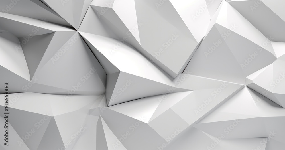 Fototapeta premium A white and gray space with 3d wall paper, in the style of distorted and fractured. Illustration AI Generative.