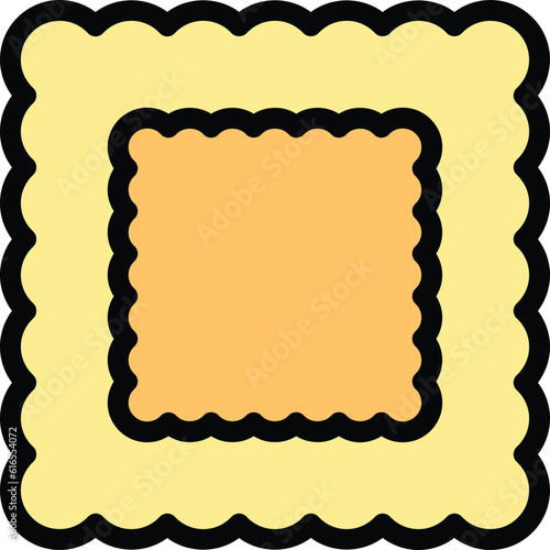 Ravioli homemade icon. Outline Ravioli homemade vector icon for web design isolated on white background color flat