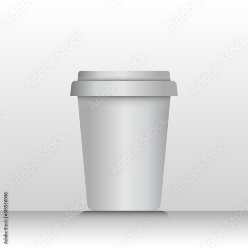 3d Mockup White Cup or Glass Isolated On Gradient Background
