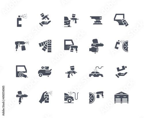Car paint icons vector black
