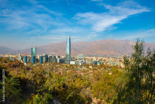 Fototapeta Naklejka Na Ścianę i Meble -  panorama of the city Santiago, Chile