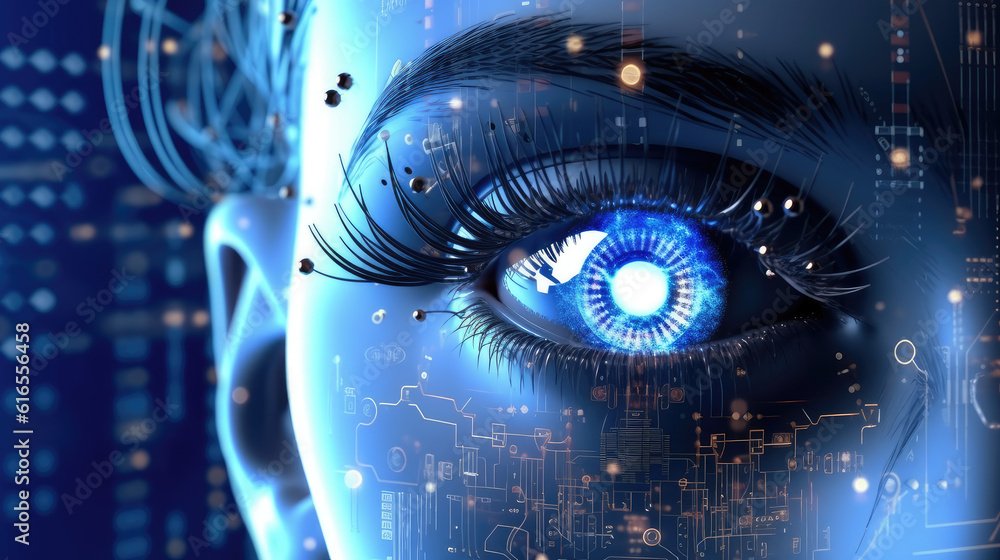 Cyberhintergrund zu Mensch und Technologie. Cyberhintergrund zu Mensch und Technologie.