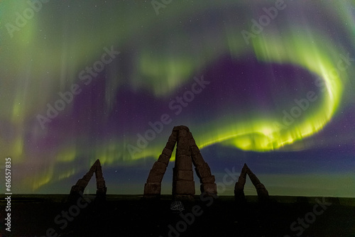 Arctic Henge with Aurora