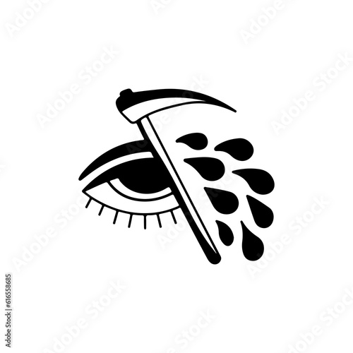 vector illustration of eyes and weapons concept