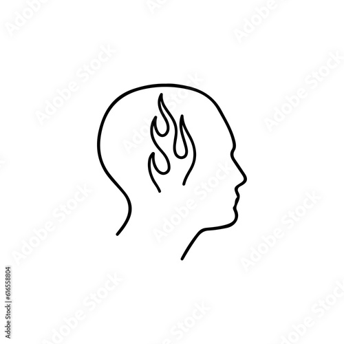 vector illustration of human head with fire concept © ahmad yusup