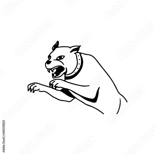 Fototapeta Naklejka Na Ścianę i Meble -  vector illustration of a dog pounces