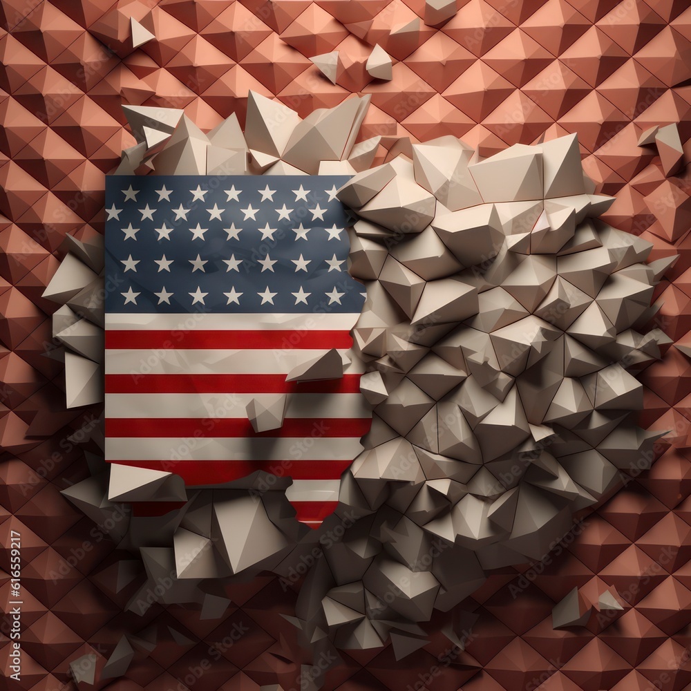 Us flag and 3d background Us flag and 3d background