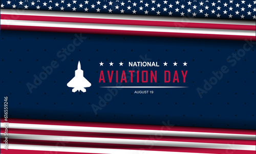 National Aviation Day August 19 Background Vector Illustration