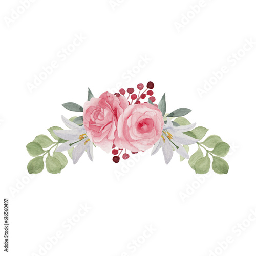 pink rose on white background