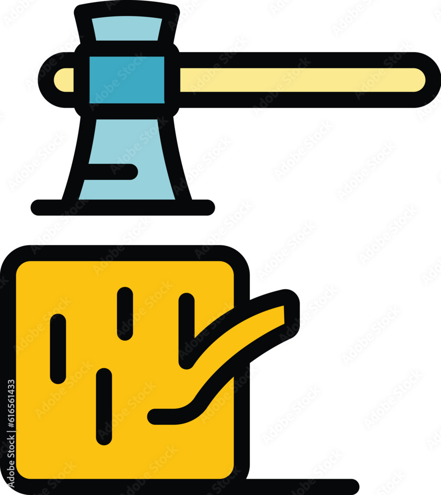 Campsite wood axe icon. Outline Campsite wood axe vector icon for web design isolated on white background color flat