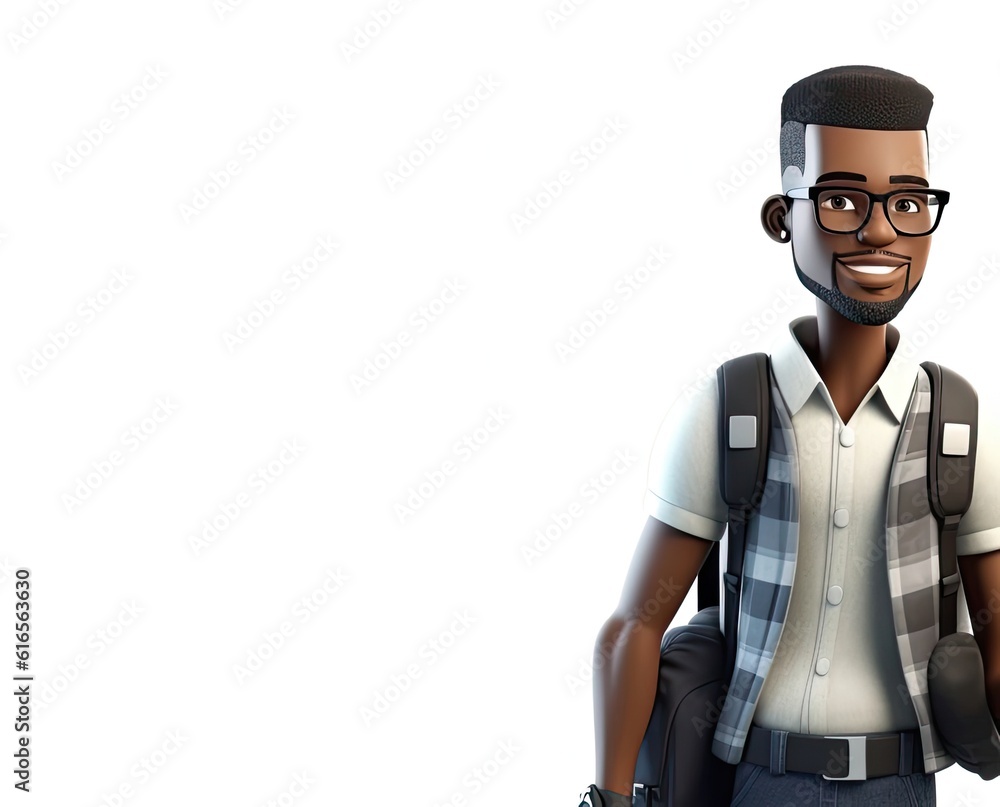 Black Man Software Developer Isolated White Backdrop Good Looking With Copy Space Generative AI Black Man Software Developer Isolated White Backdrop Good Looking With Copy Space Generative AI