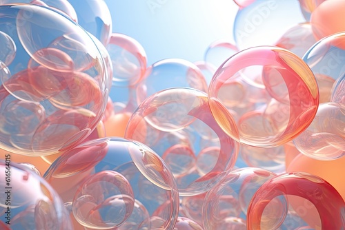 a group of transparent bubbles