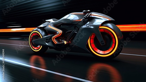 a black and orange motorcycle © sam