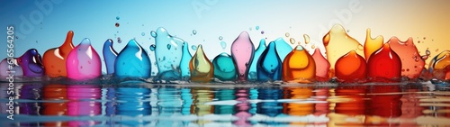 a group of colorful bubbles