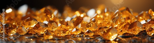 a group of shiny yellow crystals