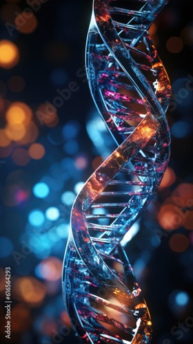 a dna structure with colorful lights © sam