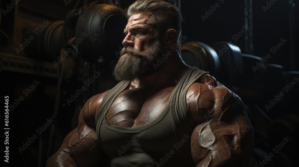 a muscular man with large muscles