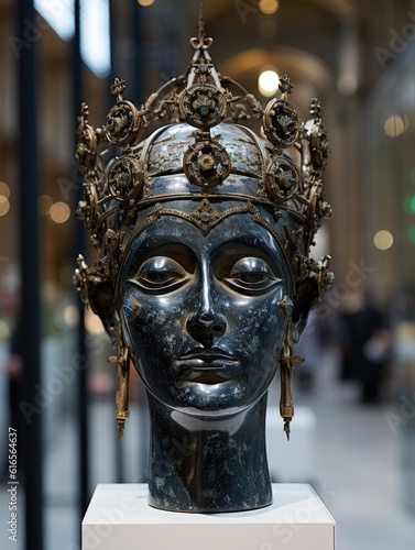 a statue of a woman with a crown