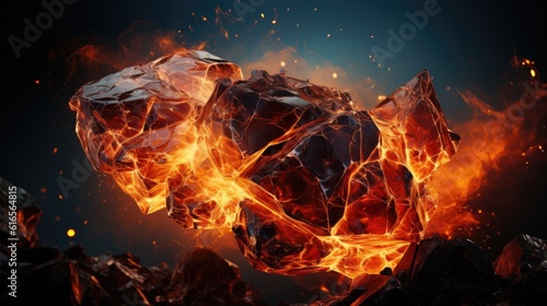 Fényképezés a rock formation with flames