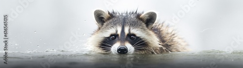 a raccoon in water