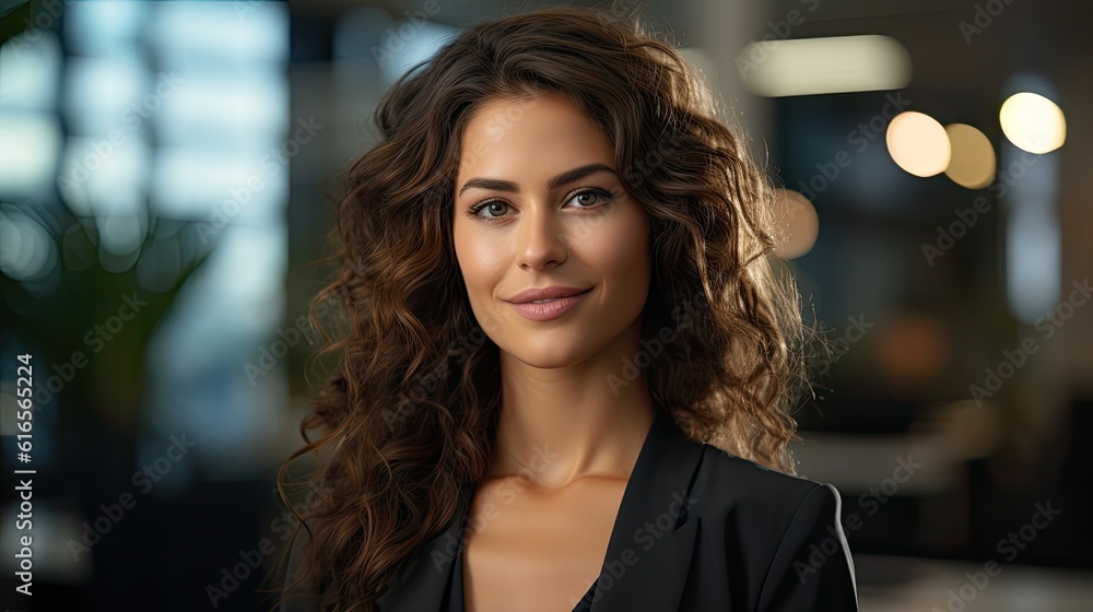 Fototapeta premium a woman with long brown hair