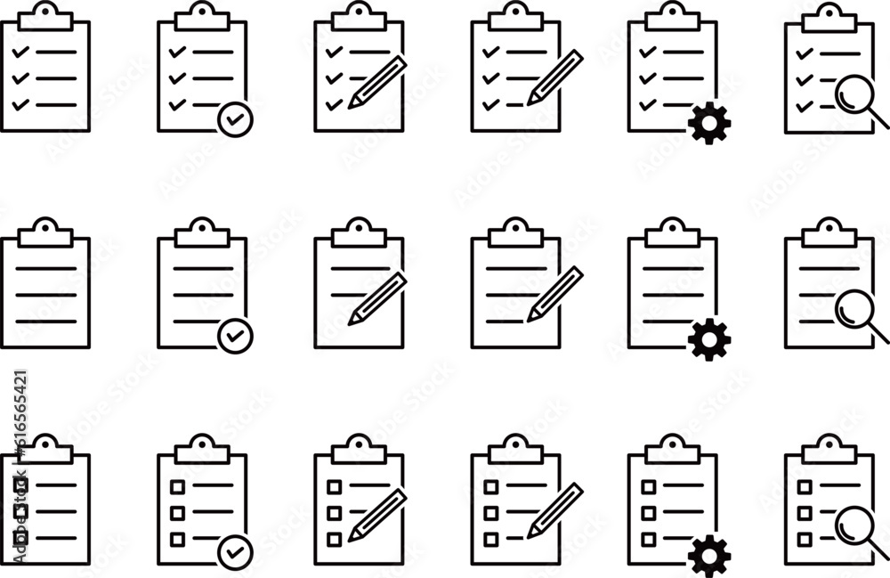 チェックの線画アイコンセット チェックの線画アイコンセット