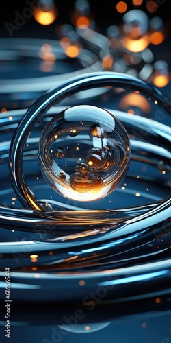 a glass sphere with bubbles inside