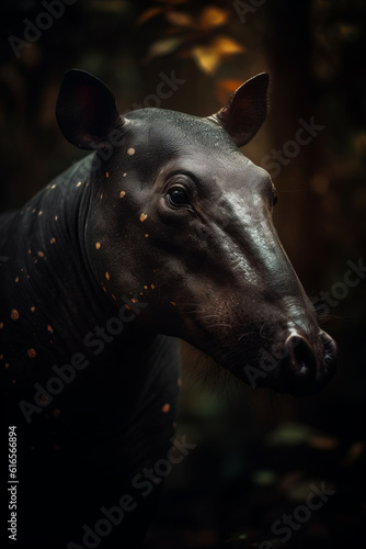 Portrait of Tapir Dramatic and Cinematic Lighting Photography  Generative AI