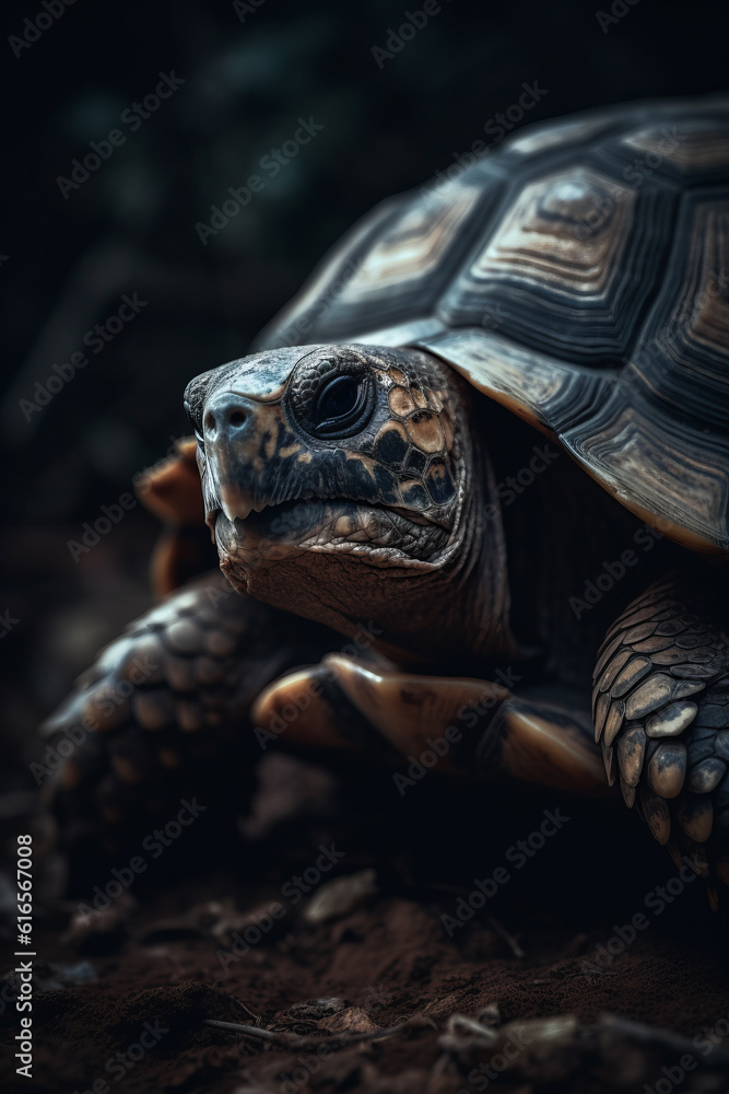 Portrait of Turtle Dramatic and Cinematic Lighting Photography, Generative AI Portrait of Turtle Dramatic and Cinematic Lighting Photography, Generative AI