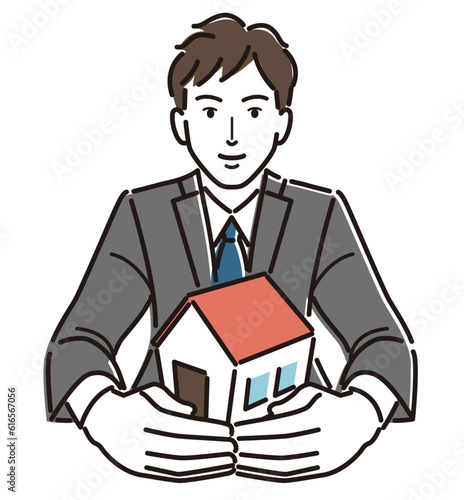 家を守るビジネスマンのイメージ