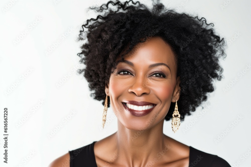 Portrait of an attractive adult African-American woman. AI generated, human enhanced Portrait of an attractive adult African-American woman. AI generated, human enhanced