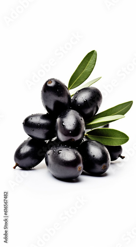 black olives with leaves generativa IA