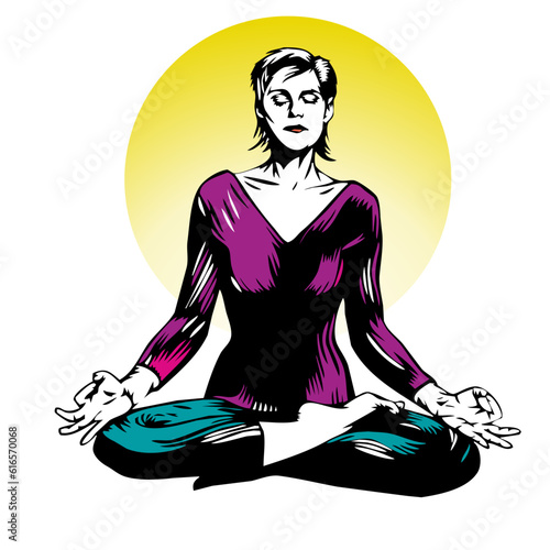 Padmasana yoga Lotus Pose woman