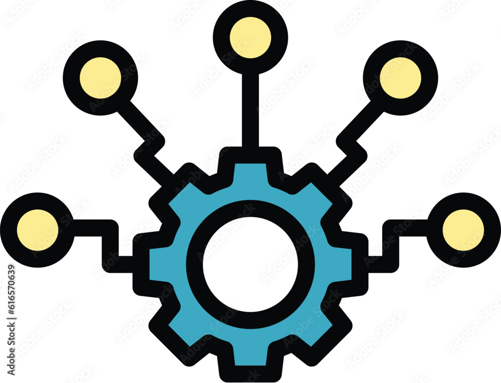 Gear resource icon outline vector. Online teamwork. Work job color flat Gear resource icon outline vector. Online teamwork. Work job color flat