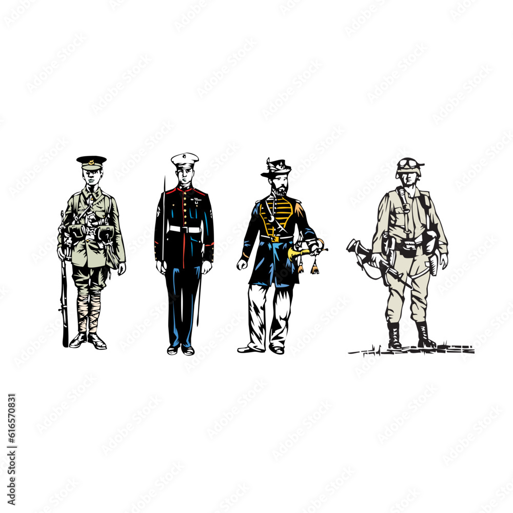 soldiers-world-war-1-british-modern-u-s-marine-in-dress-uniform-u