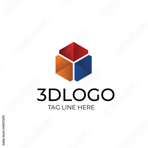 Free Download Abstract 3D logo design template. Vector illustration. Can be used for business, finance, web design. - GFXLoad