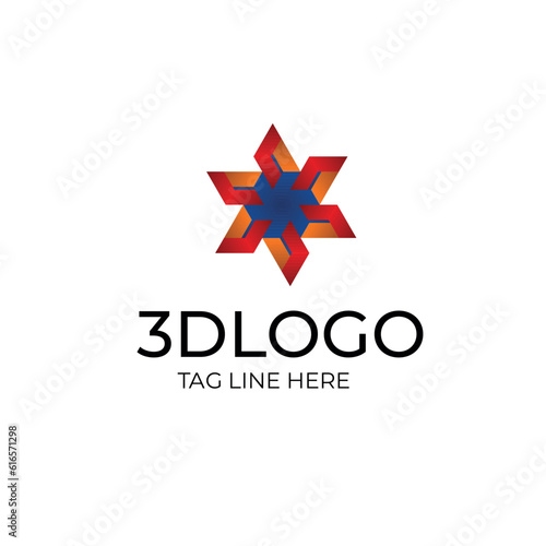 Abstract 3D logo design template. Vector illustration. Can be used for business, finance, web design.