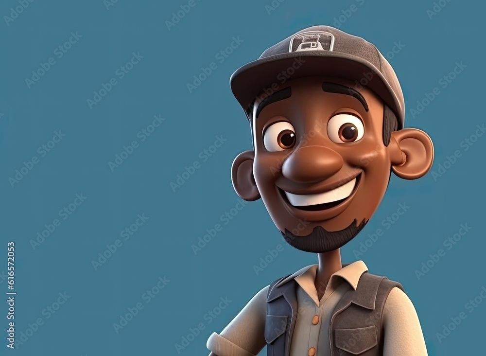 Black Man Bus Driver Good Looking Background With Copyspace Generative AI Black Man Bus Driver Good Looking Background With Copyspace Generative AI