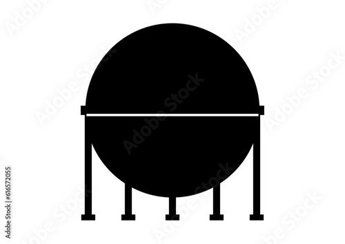 Photos 都市ガスのガスタンク。シルエットアイコン。