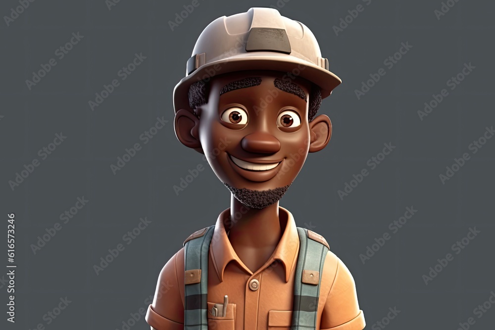 Black Man Landscaper Charming Backdrop With Copyspace Generative AI Black Man Landscaper Charming Backdrop With Copyspace Generative AI