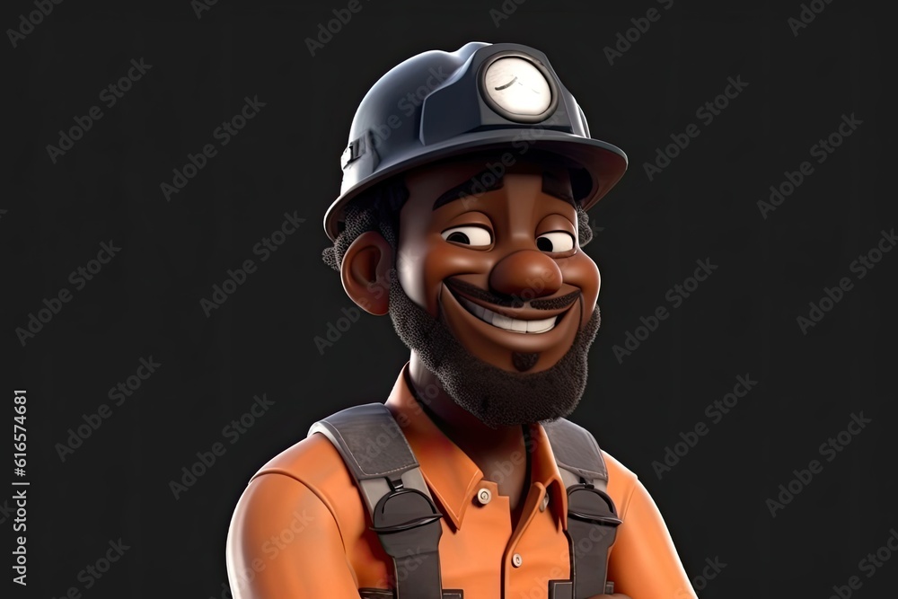 Black Man Welder Charming Backdrop With Copy Space Generative AI Black Man Welder Charming Backdrop With Copy Space Generative AI