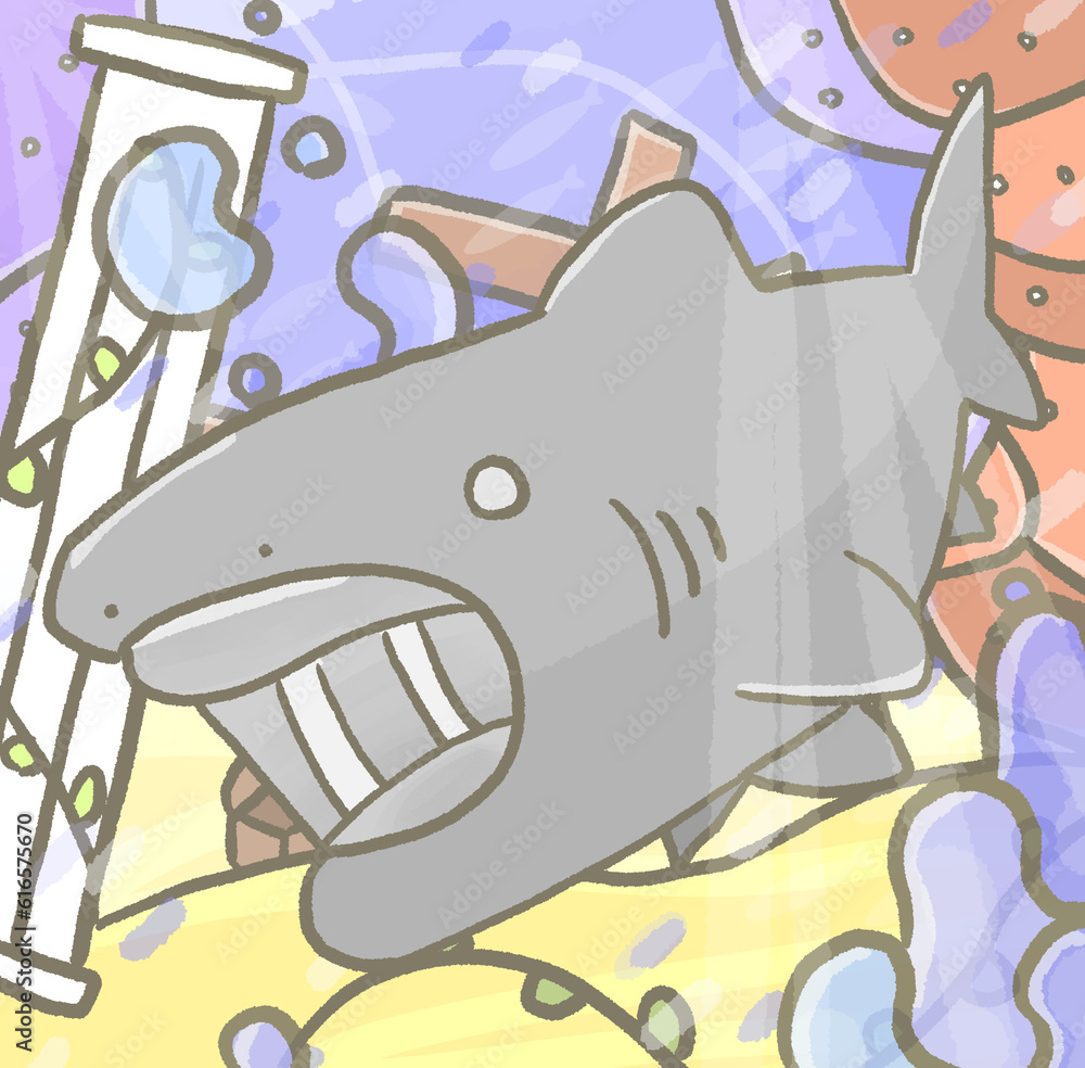 Naklejka premium R:もっとメルヘンな水族館RX☆サメの潜む海④