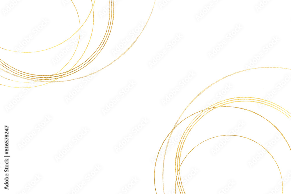 金色の輪、円形の重なり、和風　（アブストラクト）背景は透明