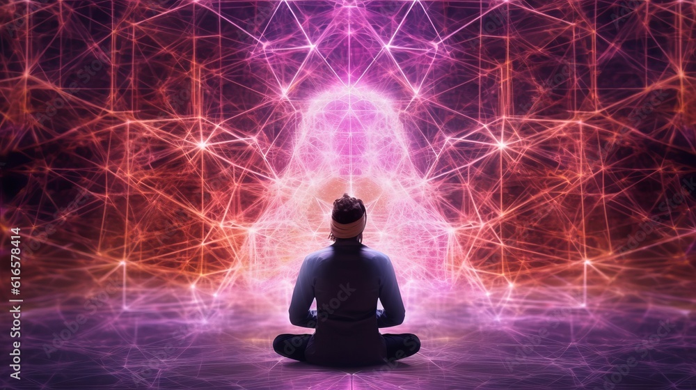 瞑想する男性,Generative AI AI画像